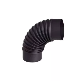 Füstcső könyök matt 120mm 90fok 0,6mm fekete