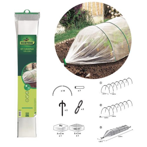 Fóliasátor / Fóliaalagút szett 1,2x3,5m színtelen Kit Climafilm