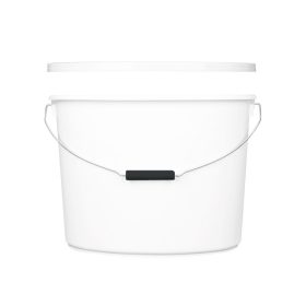   Műanyag háztartási vödör 12l rápattanó fedelű ovális fehér