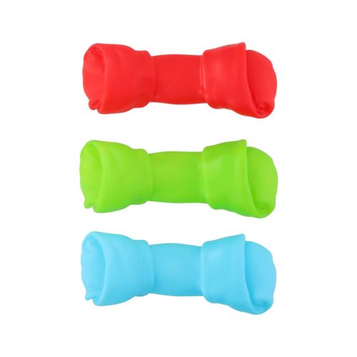 Kutyajáték csont sípolós 19x8x4,5cm kék/piros/zöld Pet Toys