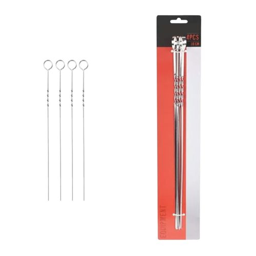 Grillező nyárs 38cm 4 részes fém