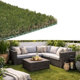   Műfű 1,0x4,0m teraszra és erkélyre PE-PP zöld-barna Profi Sintra