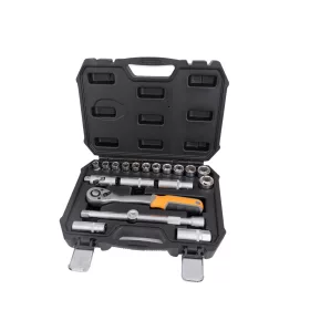   Dugókulcs készlet 20 részes 10-24mm 1/2" kofferben vegyes Crv. Hoteche