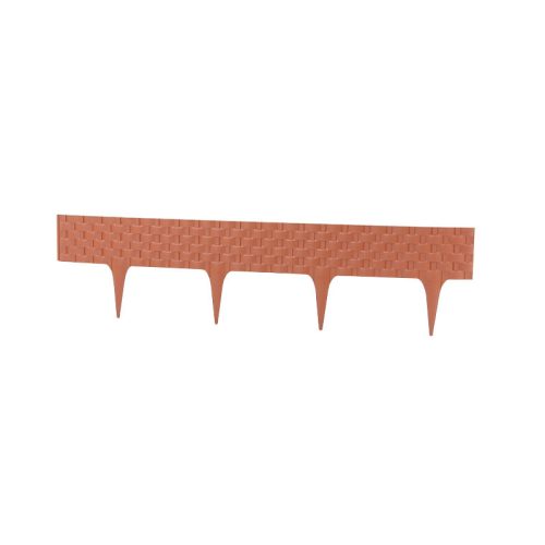 Ágyásszegély műanyag rattan 19cmx3,9m terracotta