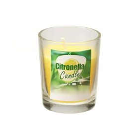 Szúnyogriasztó gyertya citronellás üvegpohárban