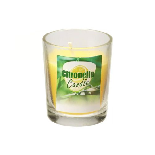 Szúnyogriasztó gyertya citronellás üvegpohárban