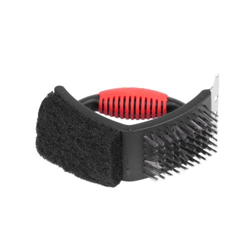 Grilltisztító kefe 3 oldalú szilikon nyéllel 15x13x7cm Strend Pro