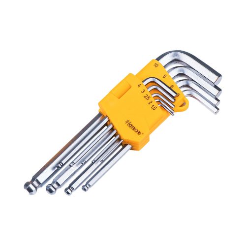 Imbuszkulcs készlet 9 részes 1,5-10mm gömbfejes hosszú Tüv/Gs Hoteche