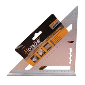   Derékszög / háromszög vonalzó 185mm metrikus talpas alumínium Hoteche