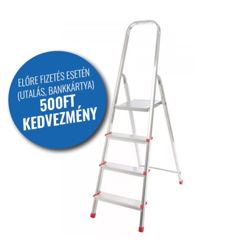 Létra alumínium 3+1 fokos háztartási