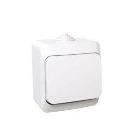   Kapcsoló kétpólusú kültéri falon kívüli fehér Junior