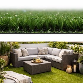 Műfű 1,0x5,0m teraszra erkélyre PE-PP zöld Lubeck