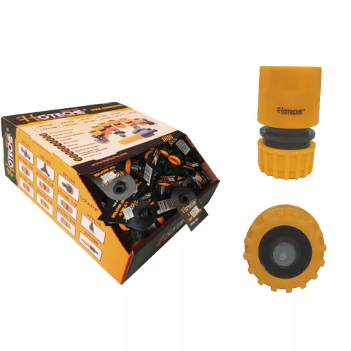 Gyorscsatlakozó körmös 1/2" víz-stoppos (50db/doboz) Hoteche