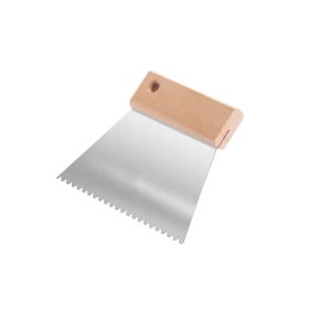 Fogazott spatula 6x6 15cm fa nyelű V fogazású