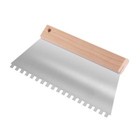 Fogazott spatula 10x10 30cm fa nyelű finom fogazású
