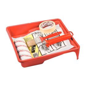   Festőhenger készlet 5 részes multicolor: festőhenger+ecset+takarófólia+szalag+edény