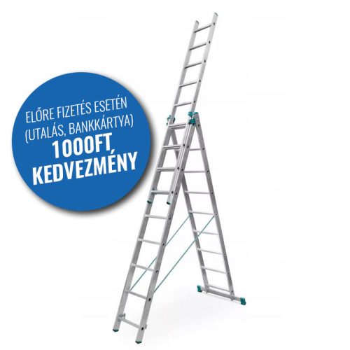 Eurostil létra alumínium 3x9 többcélú 5 év garancia