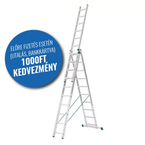 Eurostil létra alumínium 3x10 többcélú 5 év garancia
