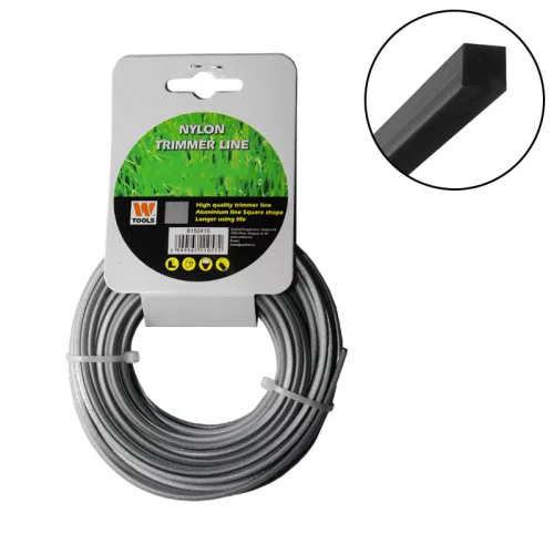 Fűnyíró damil 2,7mm 15m alu négyszög profi Trimmer Line