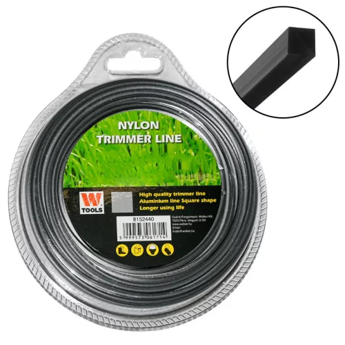 Fűnyíró damil 2,7mm 66m alu négyszög profi Trimmer Line