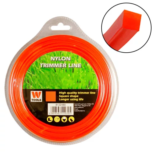 Fűnyíró damil 2,7mm 72m csavart négyszög profi Trimmer Line