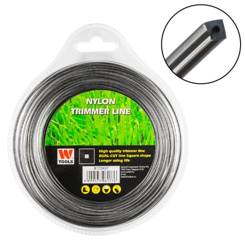 Fűnyíró damil 2,4mm 37m négyszög dual-cut profi Trimmer Line
