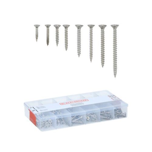 Csavar készlet fa PZ1-PZ2 332db Black&Decker