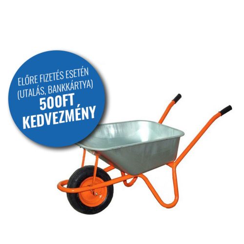 Talicska komplett 80l horgonyzott puttonnyal pumpálható kerékkel narancssárga váz