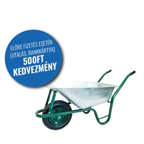 Talicska komplett 85l horganyzott puttonnyal pumpálható kerékkel 180kg teherbírás MTX