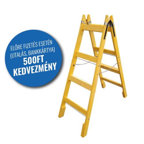 Létra fa 4 fokos háztartási