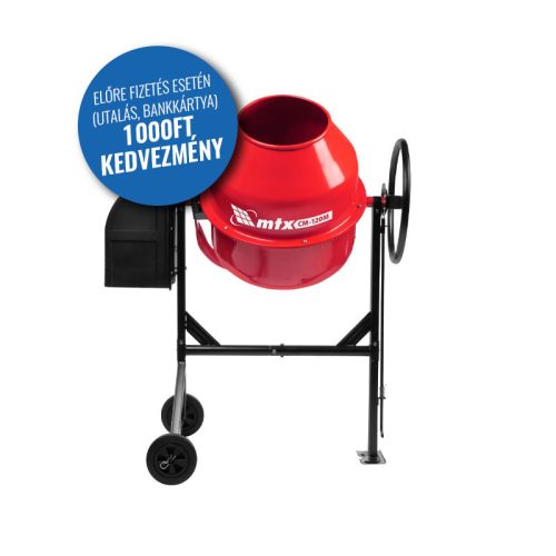 Betonkeverő 120l 500W fém fogaskoszorús MTX