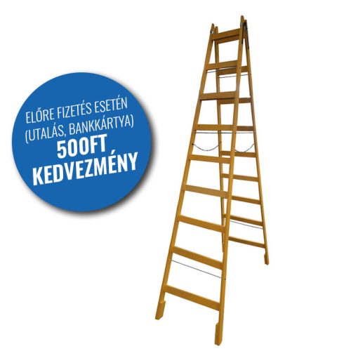 Létra fa 9 fokos festő