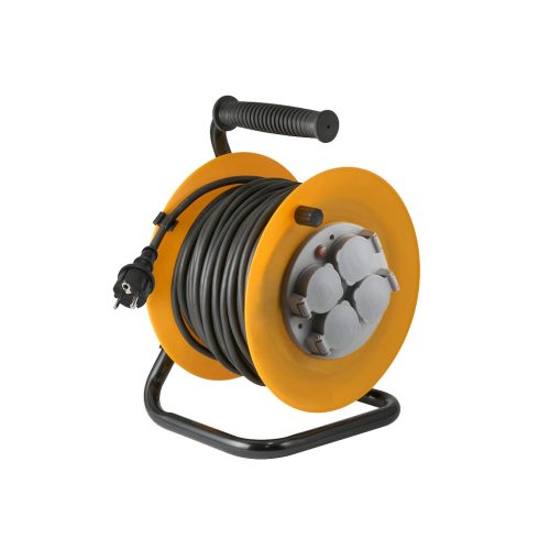 Kábeldob 30m 3×1,5mm kültéri ipari gumikábellel IP44