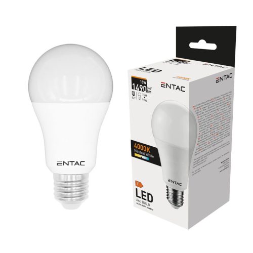 Izzó led E27 gömb 15W 4000K semleges 1490Lm fehér Entac
