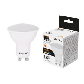 Izzó led GU10 spot 6,5W 4000K semleges 600Lm fehér Entac