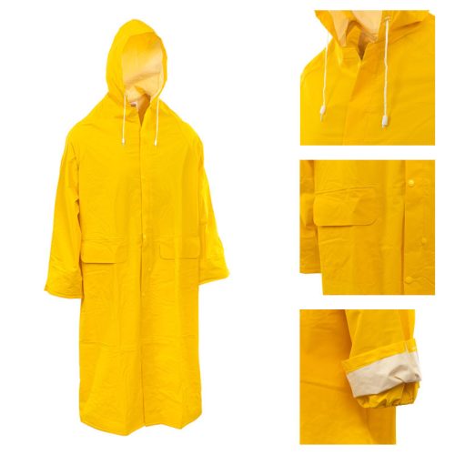 Esőkabát hosszú PVC sárga M
