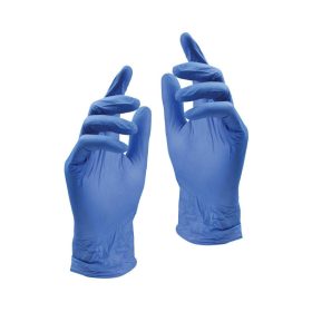 Kesztyű egyszer használatos latex nitril kék S 100db