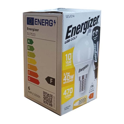 Izzó led E14 gömb 40W 3000K meleg 470Lm Energizer