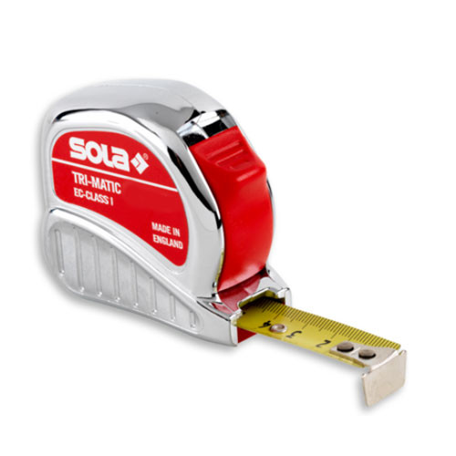 Mérőszalag 10m 25mm acélrugós Tri-Matic Profi Sola