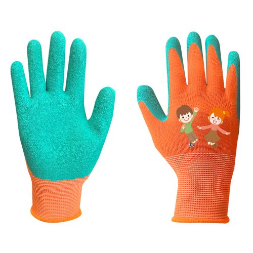 Munkavédelmi kesztyű gyermek latex bevonatú poliészter 4-es 10db/csomag Neo