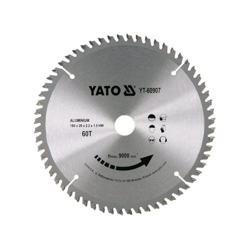 Körfűrészlap 180/20mm 60 fogú alumíniumhoz Yato